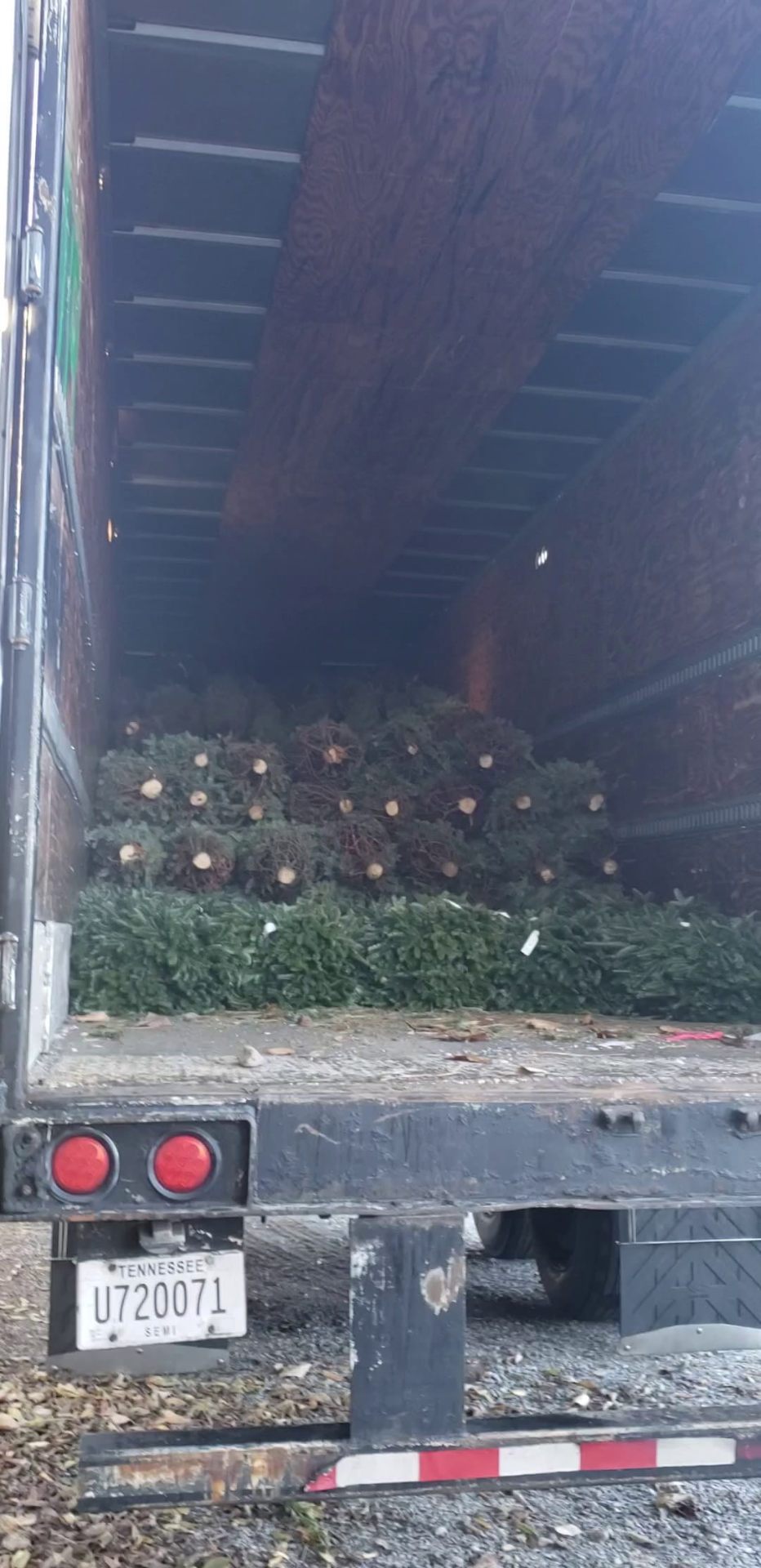 Back of the delivery truck with Tennessee plate visible